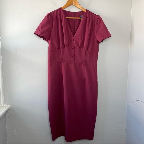 COLLECTIF VINTAGE Pencil Wiggle Dress Size 2XL US 14 Retro Pinup Rockabilly Twee - Picture 1 of 9